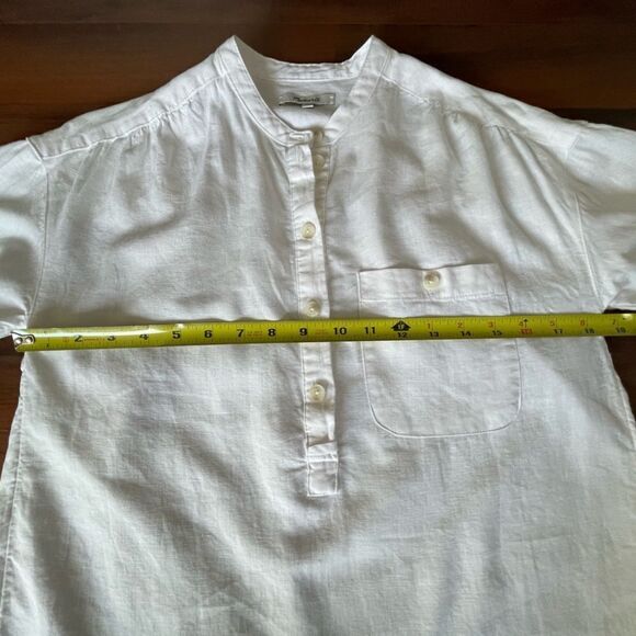 Madewell white linen blend popover tunic top size XS - Picture 7 of 9